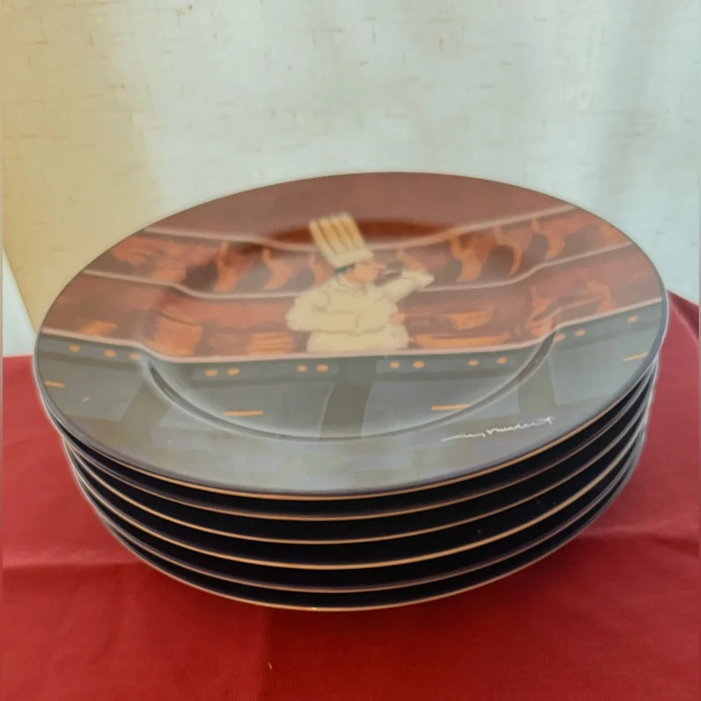 6 Williams Sonoma CHEF SERIES by Guy Buffet Salad Plates 8.25